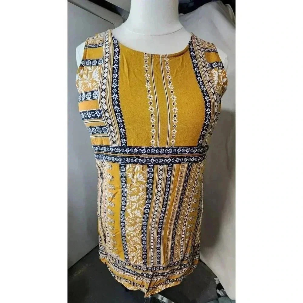 MAURICES XXL GOLD AND BLUE SLEEVELESS DRESS